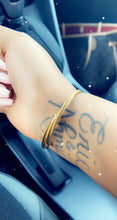 Load and play video in Gallery viewer, "I Heart You" Gold &amp; Silver Adjustable Bangles
